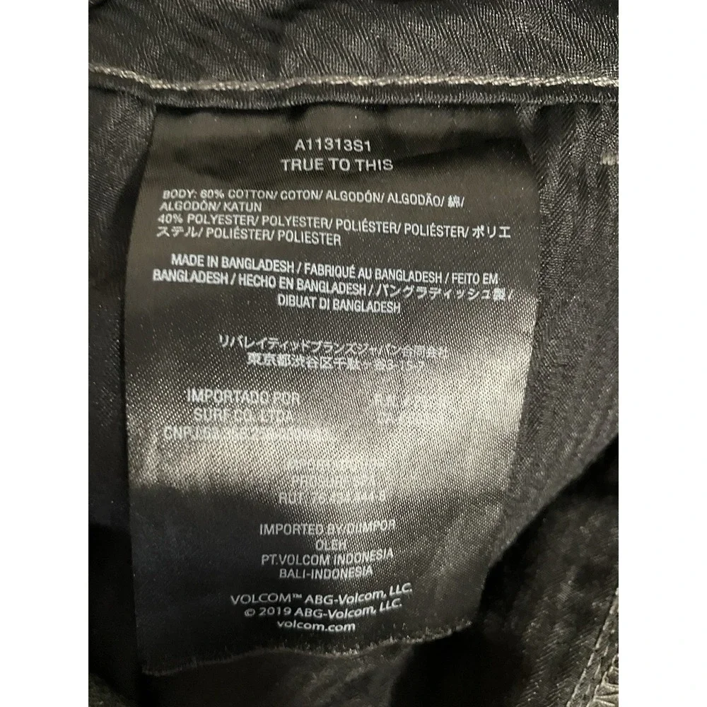 Volcom Pants True To This Mens Size 38‎ Flat Front Chino Dark Gray A11313S1
